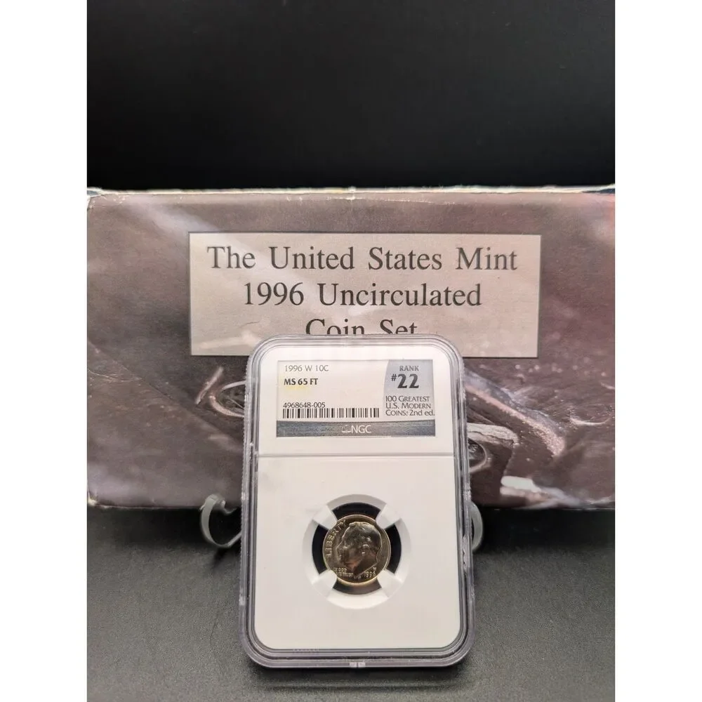 1996 U.S. Mint Set + NGC MS65 FT 1996‑W Dime w/ Envelope & COA – Key Date - Picture 3 of 7